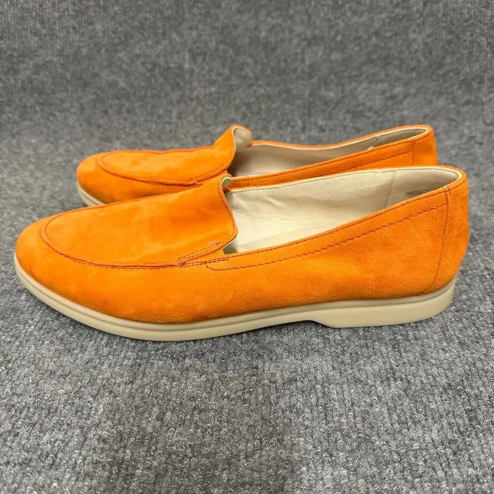 Paul Green Women’s Selby Loafers Orange Suede Quiet Lux Slip On Shoes 10